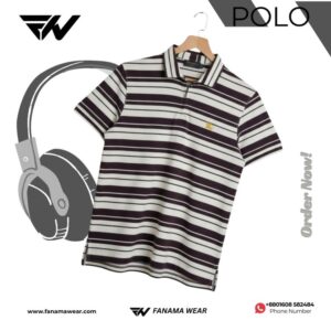 Fanamawear Interlock Stripe Regular Fit Polo Shirt 220 GSM Bangladesh Cash on Delivery