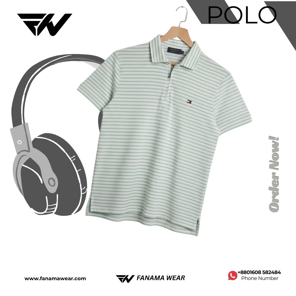 fanamawear White And Sky Step polo