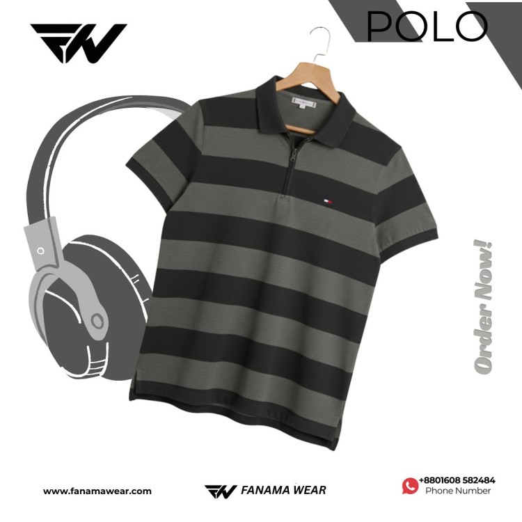 black-and-olive-Step-polo