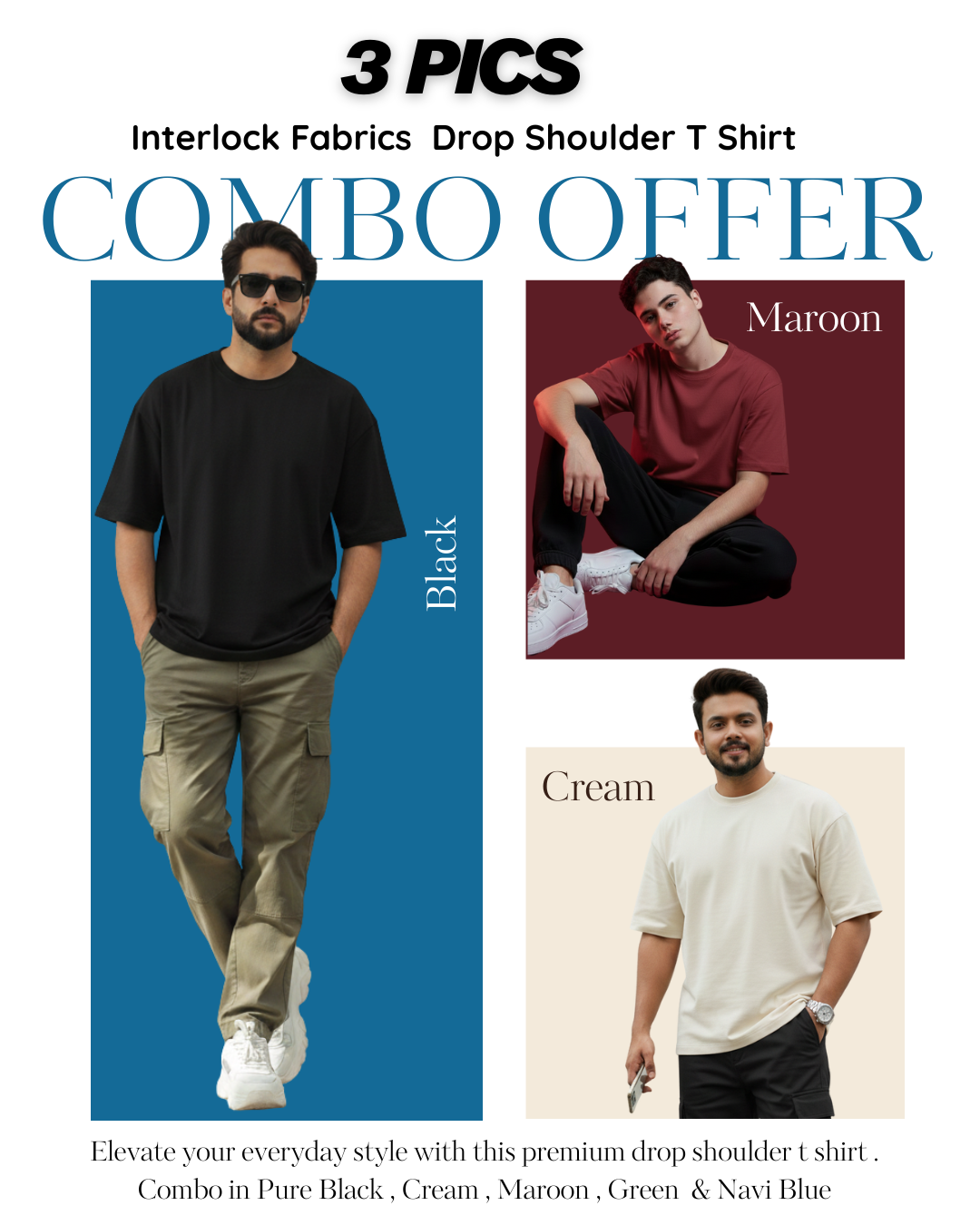 Fanamawear 230+ GSM Drop Shoulder T-Shirt in Bangladesh made with export interlock cotton and premium stitching