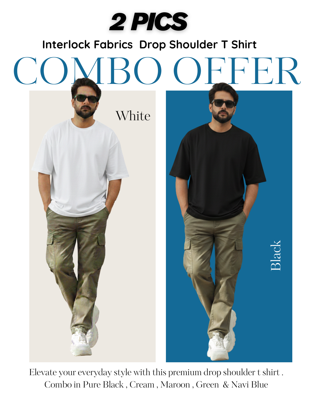 Fanamawear 230+ GSM Drop Shoulder T-Shirt in Bangladesh made with export interlock cotton and premium stitching