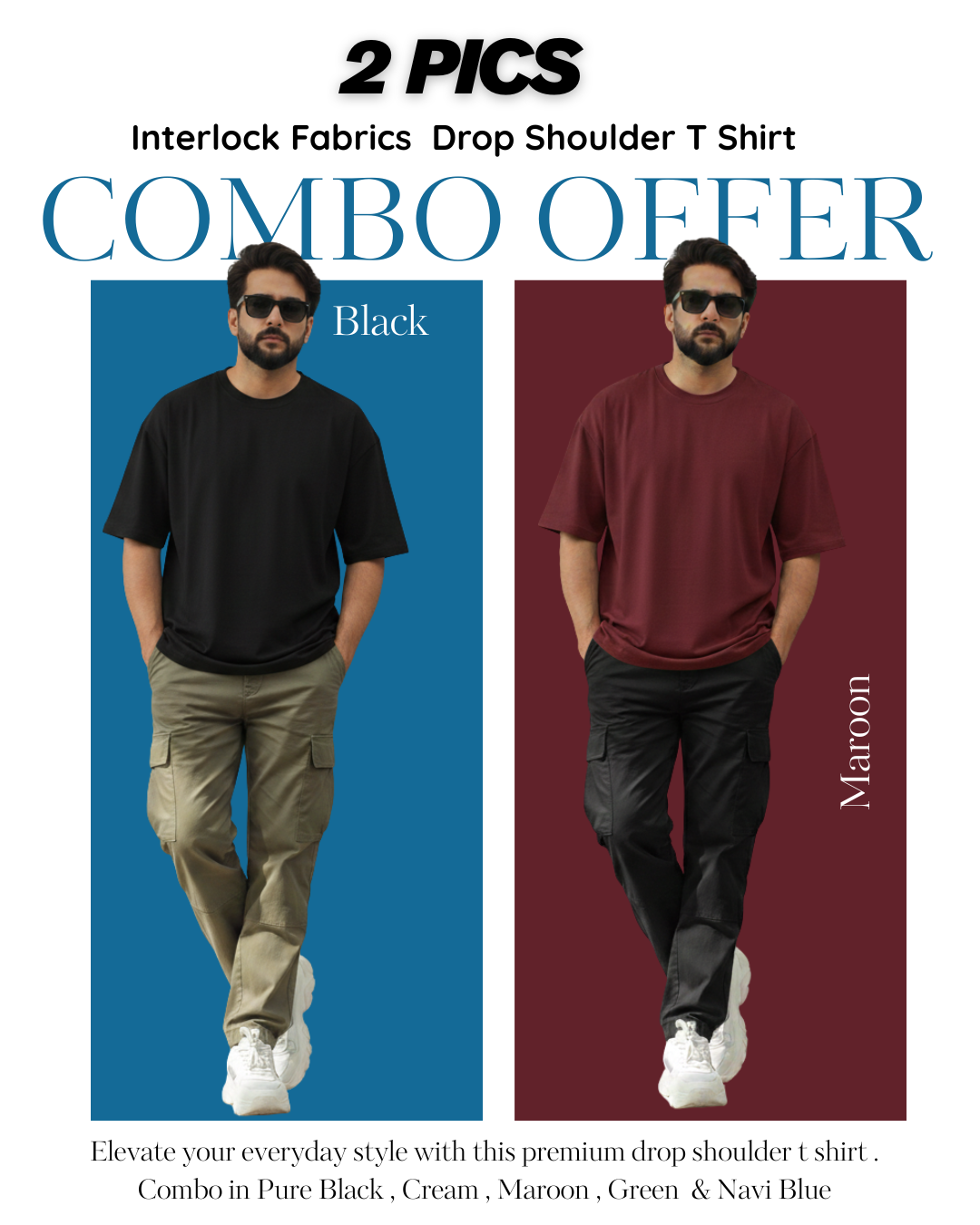 Fanamawear 230+ GSM Drop Shoulder T-Shirt in Bangladesh made with export interlock cotton and premium stitching