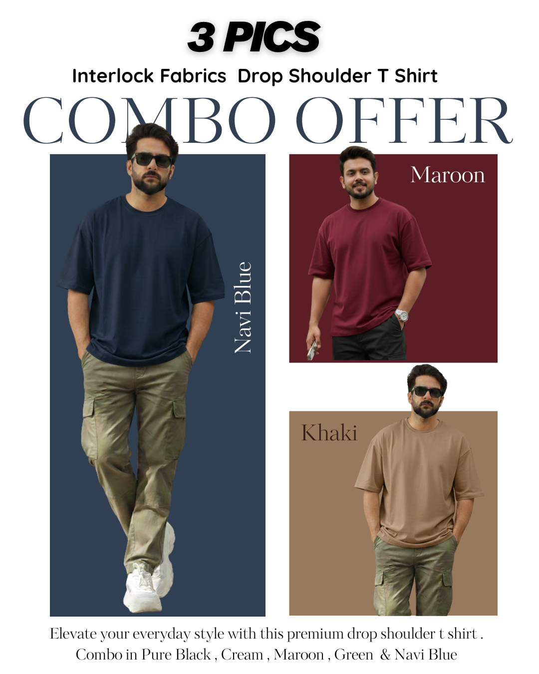 Fanamawear 230+ GSM Drop Shoulder T-Shirt in Bangladesh made with export interlock cotton and premium stitching