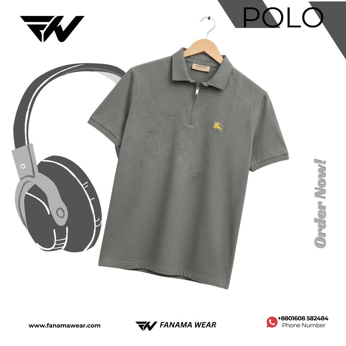 Fanamawear Interlock Stripe Regular Fit Polo Shirt 220 GSM Bangladesh Cash on Delivery