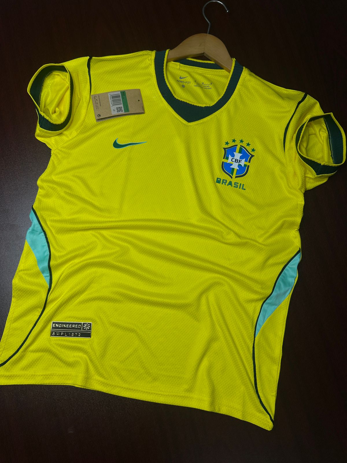 Brazil World Cup 2026 yellow home jersey player edition with slim fit design and premium fabric.